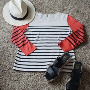 J Crew Colorblock Stripe Sweater sz M